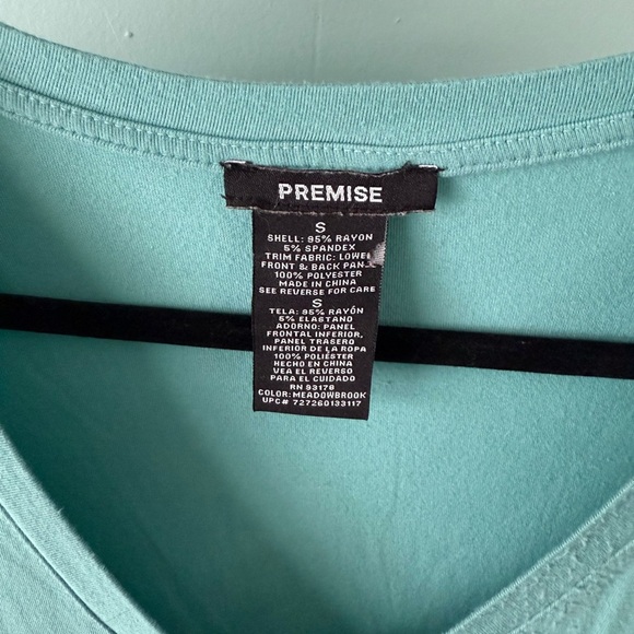 Premise ladies jade green color short sleeve shirt size S - Picture 2 of 3